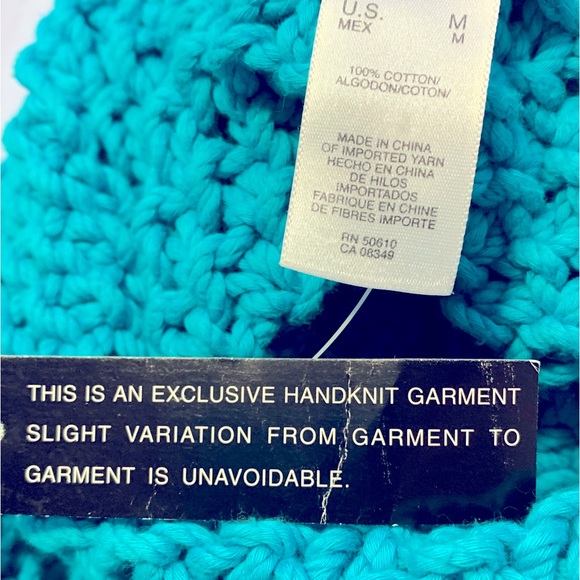 NWT Anne Klein hand knit in turquoise, size medium - Picture 6 of 6